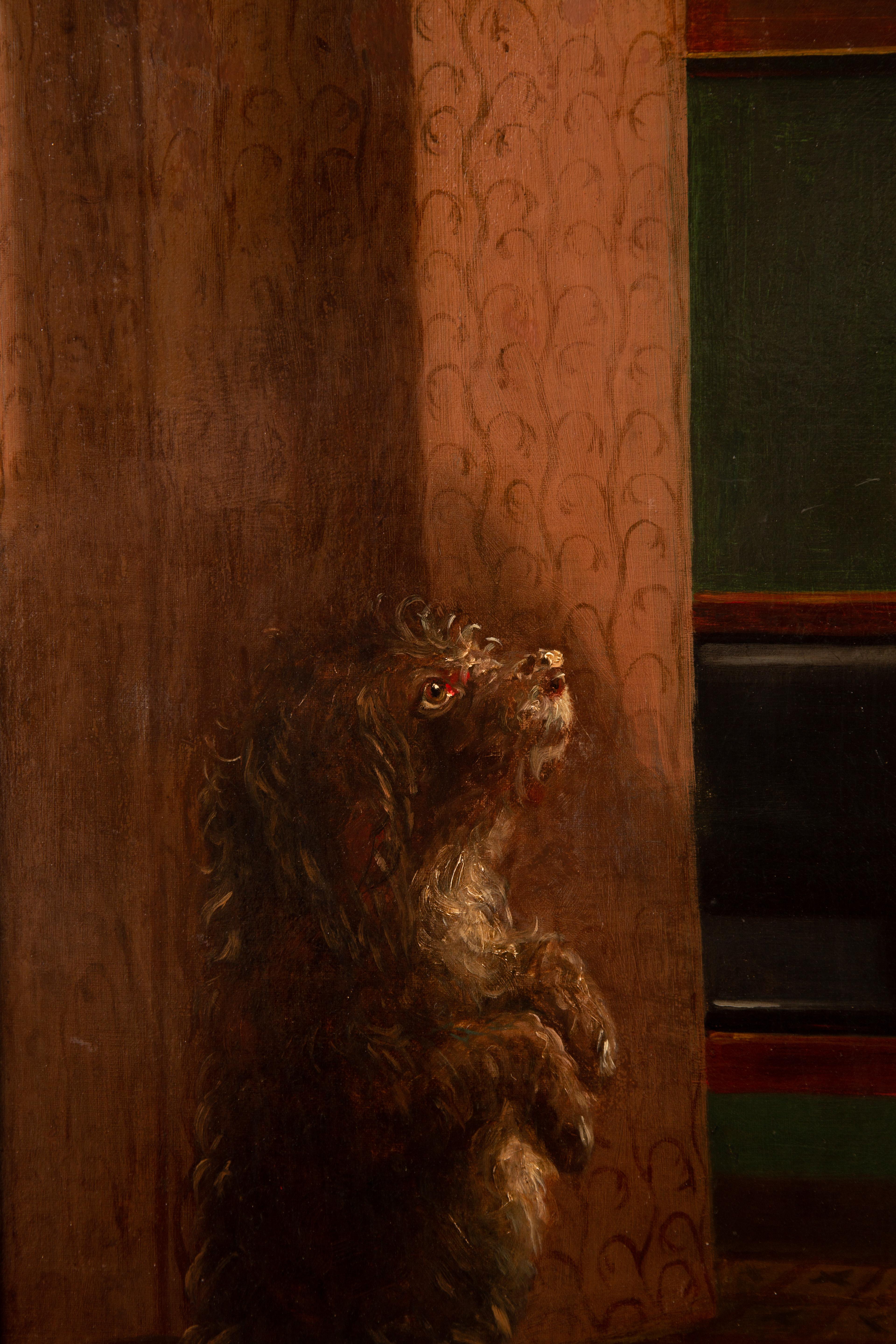 Oil on Canvas of an Englishman and His Dog, 19th Century In Excellent Condition In New York, NY