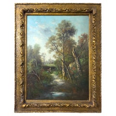 Oil on Canvas of Early 20th Century Californian Forest Scene Painting