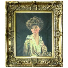 Huile sur toile de Lady Evelyn Herbert d'après Sir William Orpen