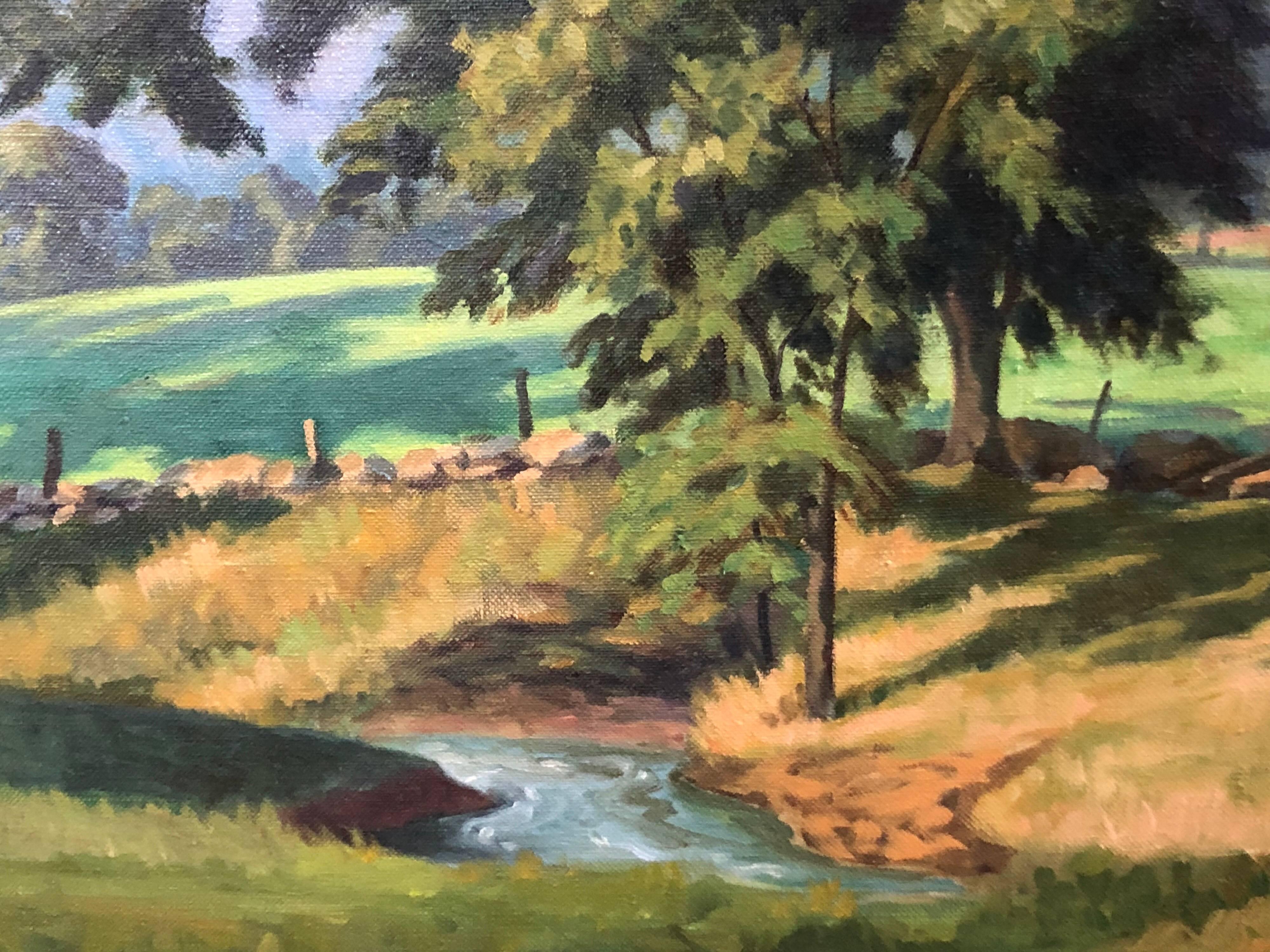 Oil on Canvas of Pastoral Landscape 1
