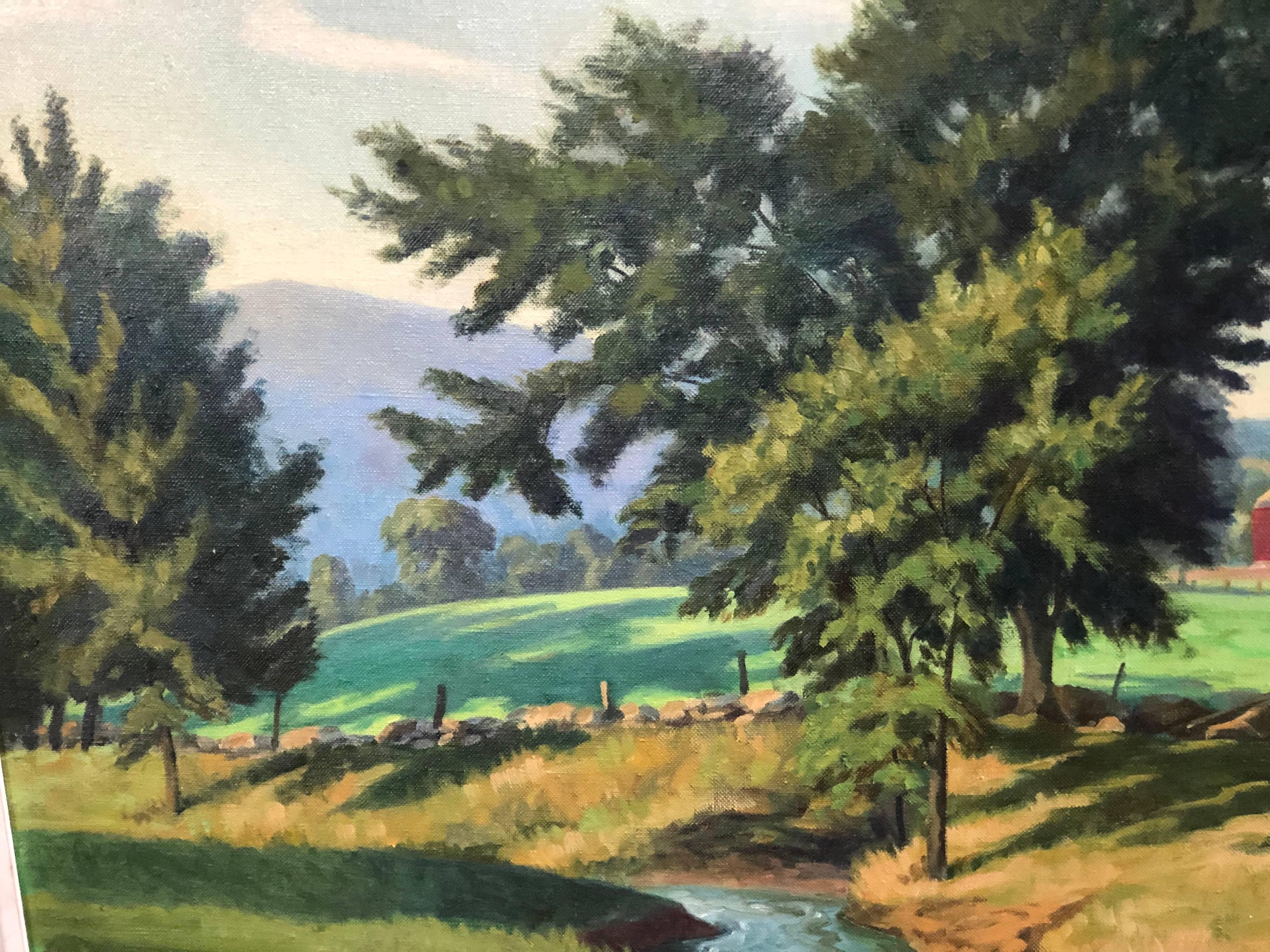 Oil on Canvas of Pastoral Landscape 2