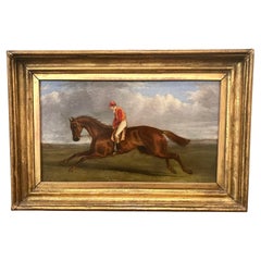 Oil on Canvas of Racehorse "Cossack" by George H. LaPorte (English 1799-1873)