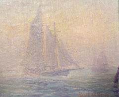 Oil On Canvas Of Sailboats By Oscar Anderson