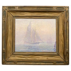 Oil On Canvas Of Sailboats By Oscar Anderson