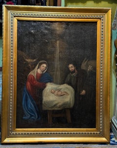 Oil on canvas of the Holy Family with the Child Jesus, Spanish School, 18th–19th