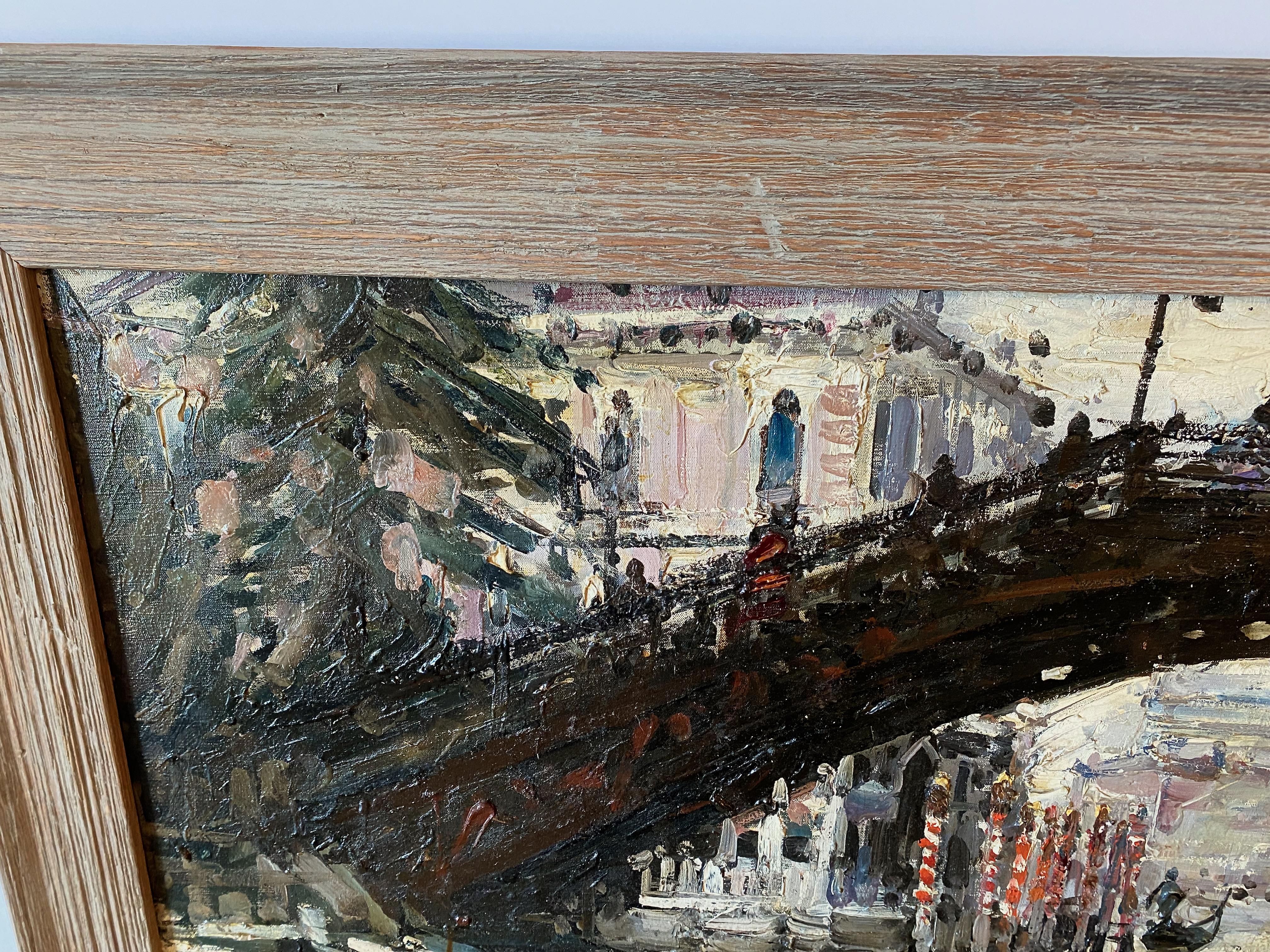 italien Huile sur toile de Venise, c.C. années 1960 en vente