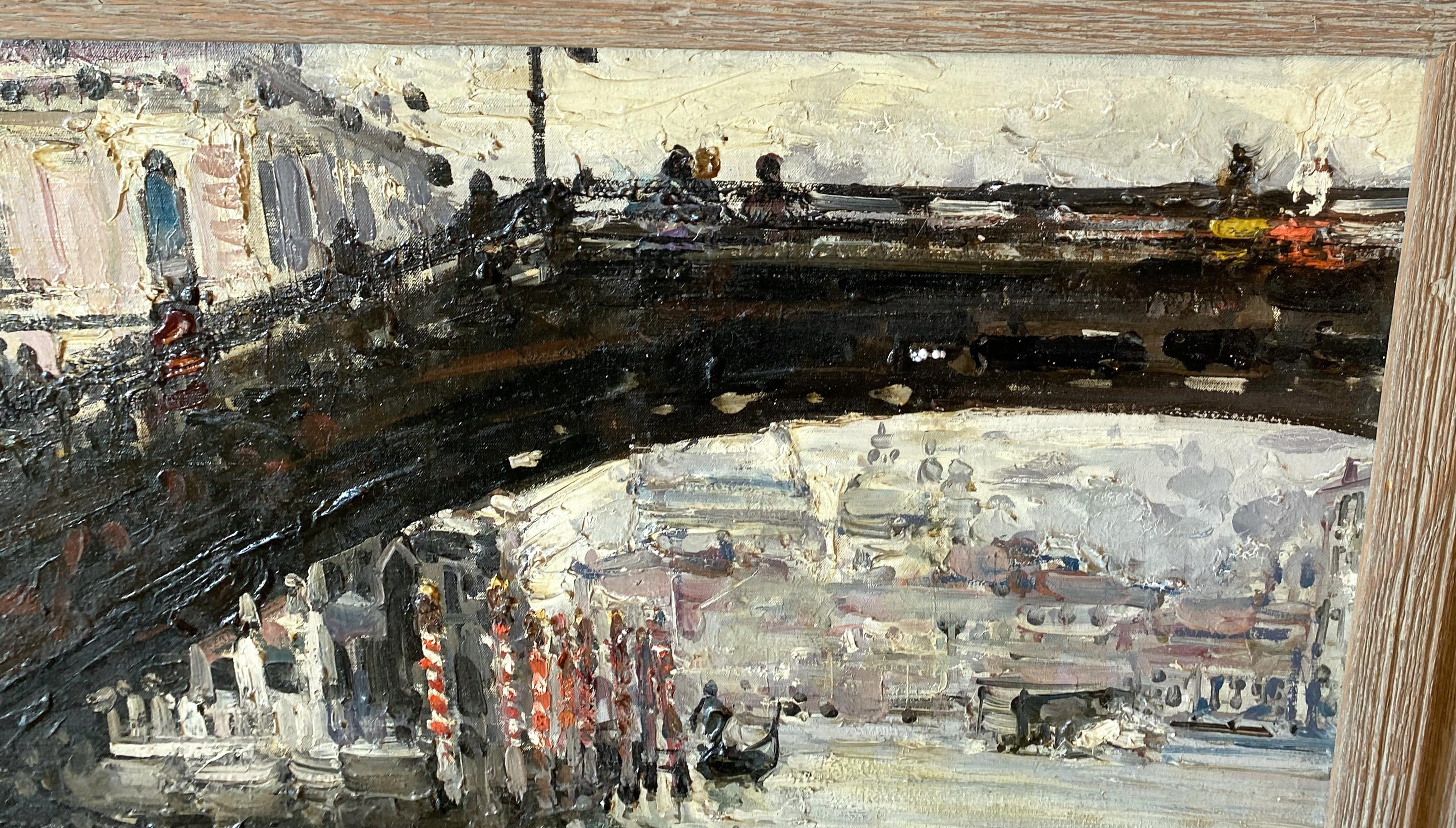 Huile sur toile de Venise, c.C. années 1960 Bon état - En vente à Pasadena, CA