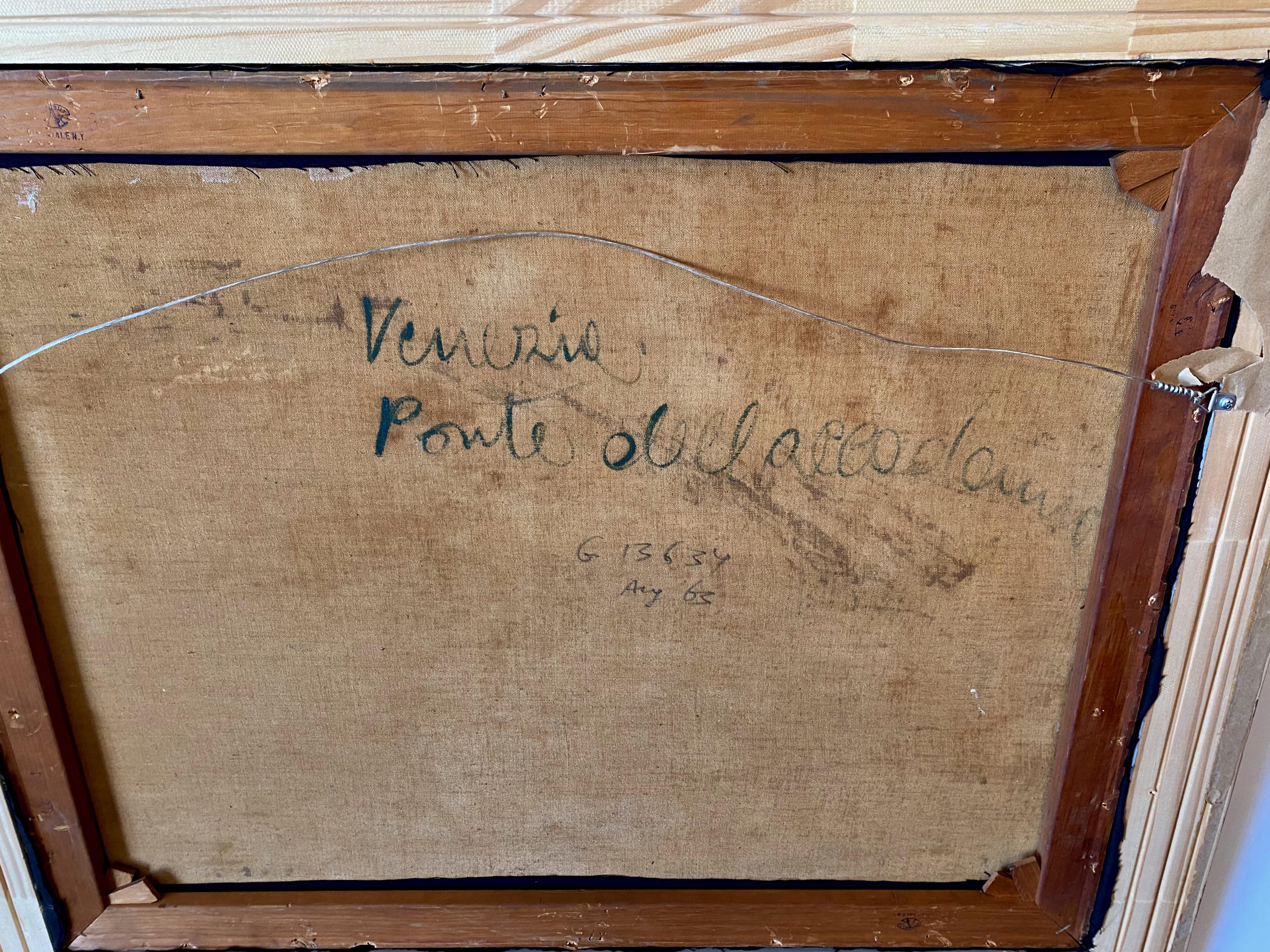 Olio su tela di Venezia, 1960 ca. In condizioni buone a Pasadena, CA