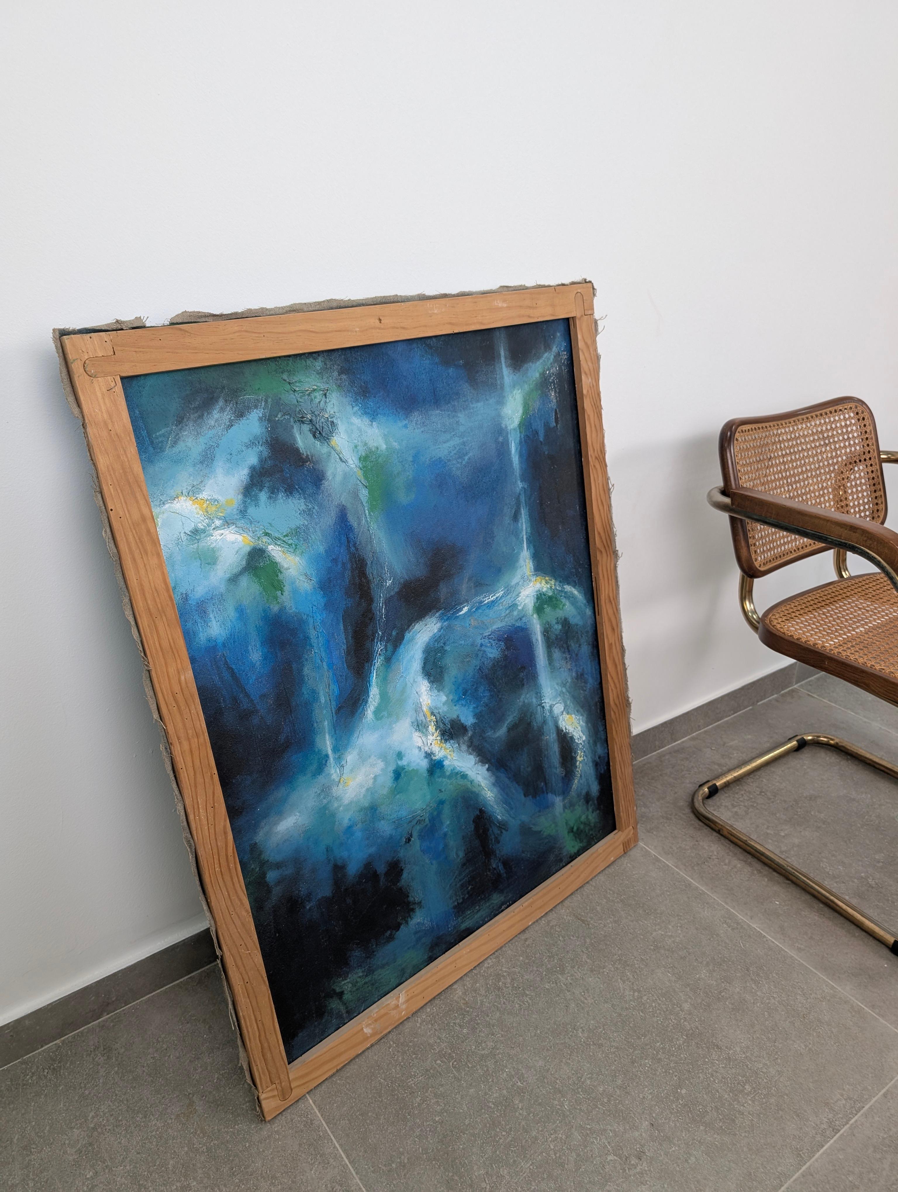 Huile sur toile d'une femme à la plage, 20e siècle en vente 2