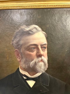Large Oil on Canvas "Officier Des Ordres Des Palmes Académiques", 19th Century