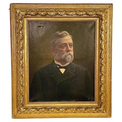 Large Oil on Canvas "Officier Des Ordres Des Palmes Académiques"