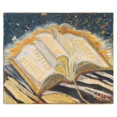 Oil on Canvas, Oil painting by Evelyne Luez, 20th century.
