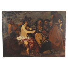 Huile sur toile Copie d'un vieux maître de Velazquez "Le triomphe de Bacchus" c1920