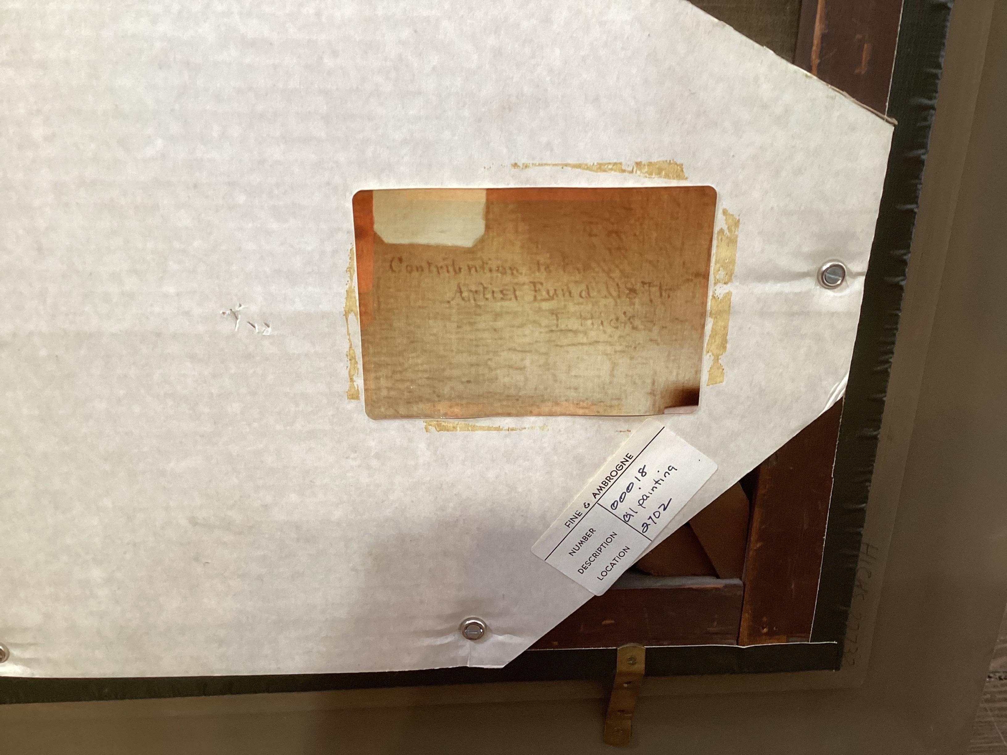 Öl auf Leinwand Gemälde „Ein Getränk im Brunnen“ Gemälde  Thomas Hicks, 19. Jahrhundert (amerikanisch) im Angebot