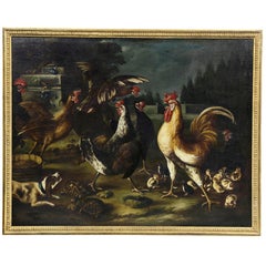 Oil on Canvas Painting Attributed to Hondecoeter