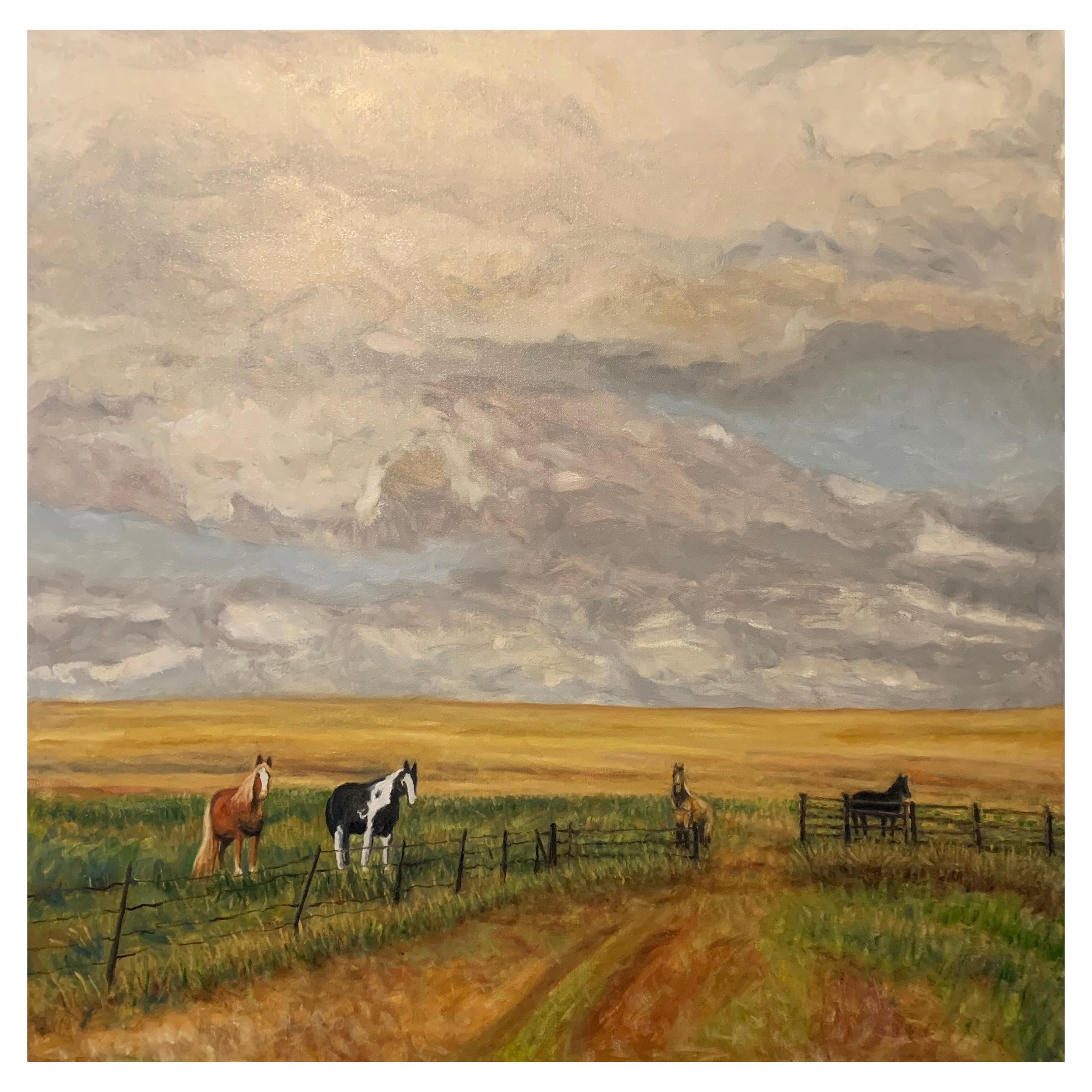Oil on Canvas Painting "Big Sky Montana", Lawrence Snider, circa 2020