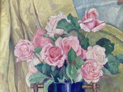 Oil on Canvas Painting by Albert Van Nesse Greene (1887-1971) "Pink Roses"