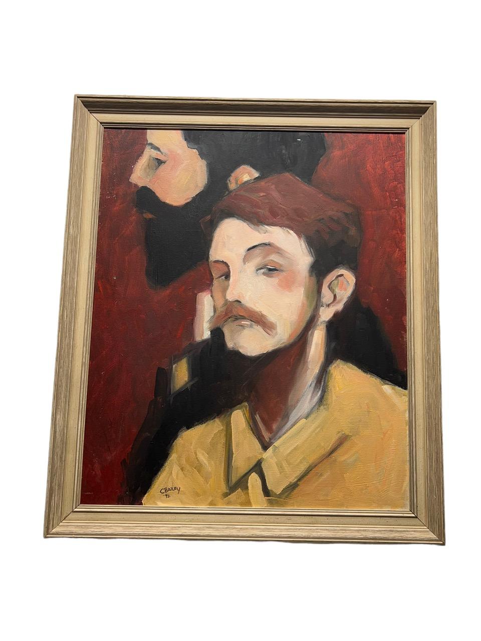 Öl auf Leinwand Gemälde des Künstlers Clifford Bailey mit dem Titel Oh'red (20. Jahrhundert)