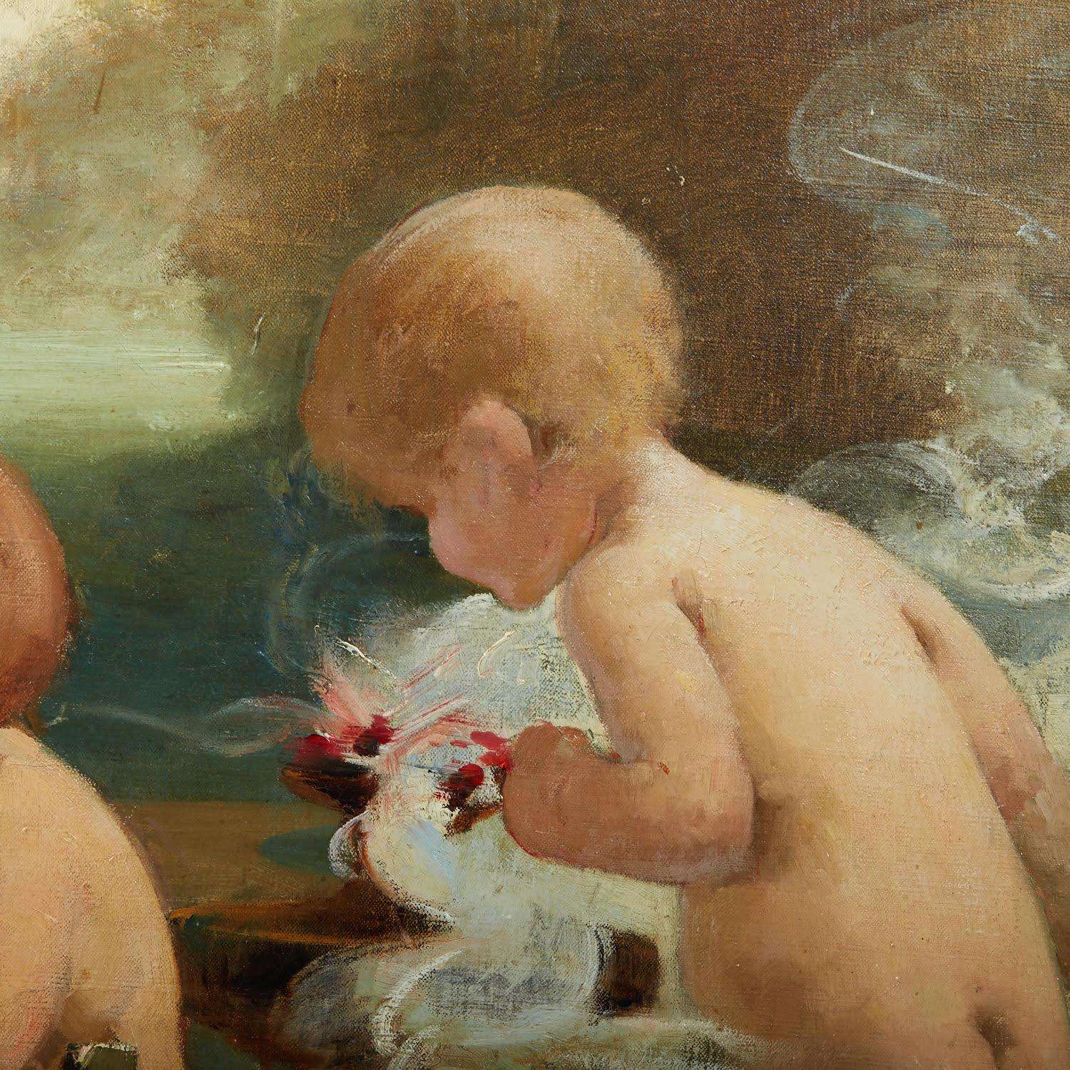 Óleo sobre lienzo, Pintura de Georges Picard, Primavera, Periodo Art Nouveau. Lienzo en venta
