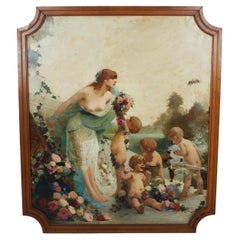 Huile sur toile de Georges Picard, printemps, période Art nouveau