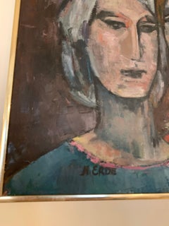 Oil on Canvas Painting by H. Erde, Sisters