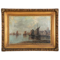 Antique Oil on Canvas Painting by J. Bage