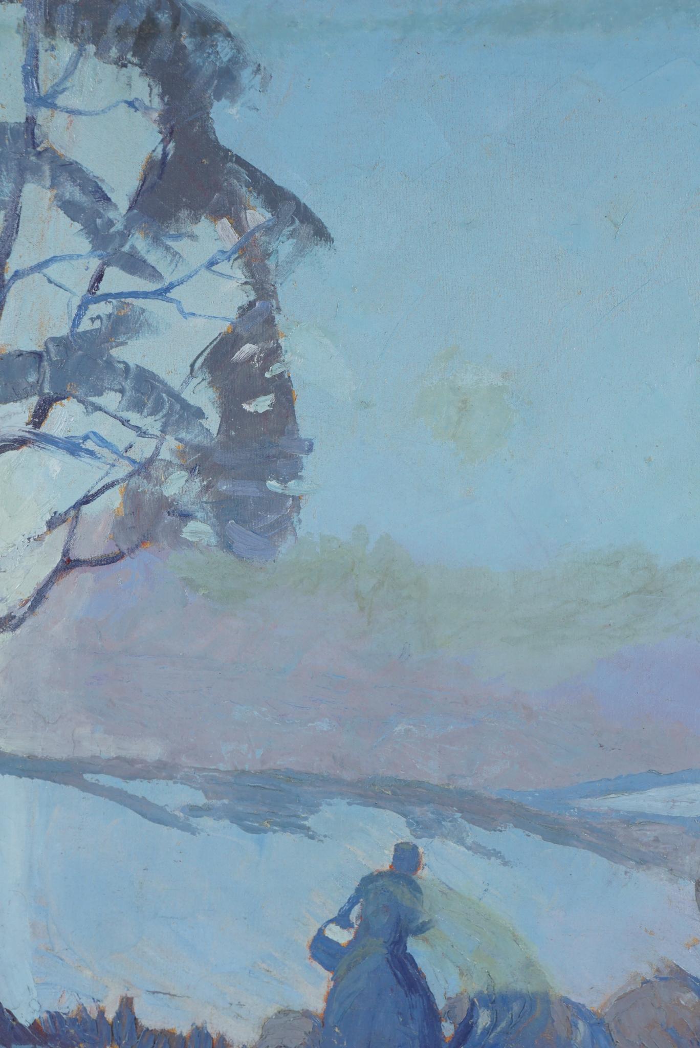 This work comes from Plavcan's late 1940s-1950s period and reflects his studies abroad after receiving the Cresson Scholarship while attending the Pennsylvania Academy of Fine Arts studying under Eugene Iverd, the noted illustrator, in 1928. His