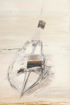 Oil on Canvas Painting by Marc Baumann Depicting a Boat, 20th Century.