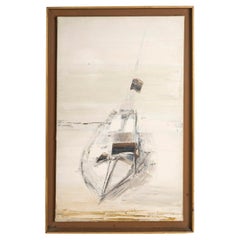 Oil on Canvas Painting by Marc Baumann Depicting a Boat, 20th Century.