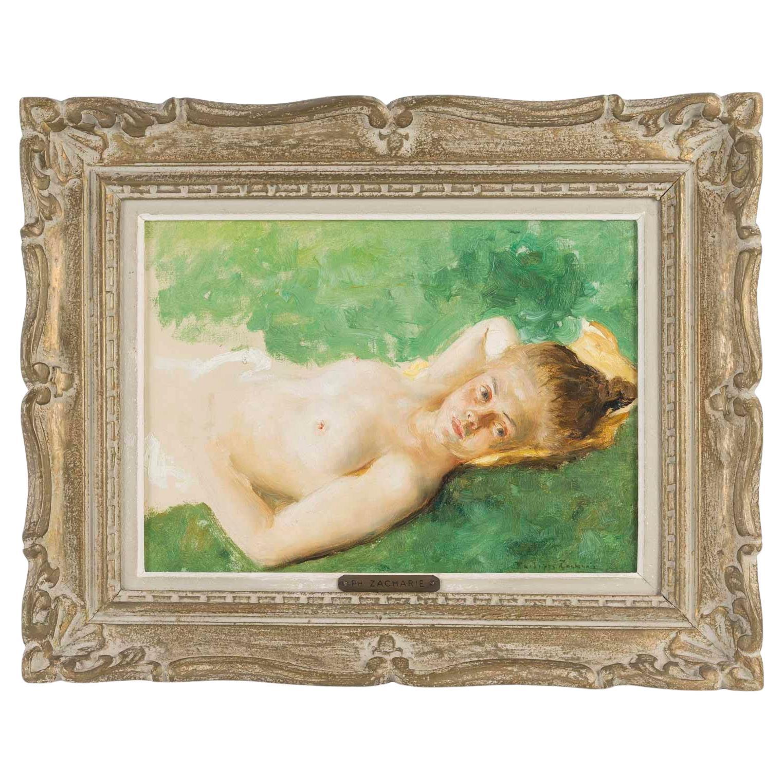 Öl auf Leinwand, Gemälde von Philippe Zacharie (1849-1915). im Angebot