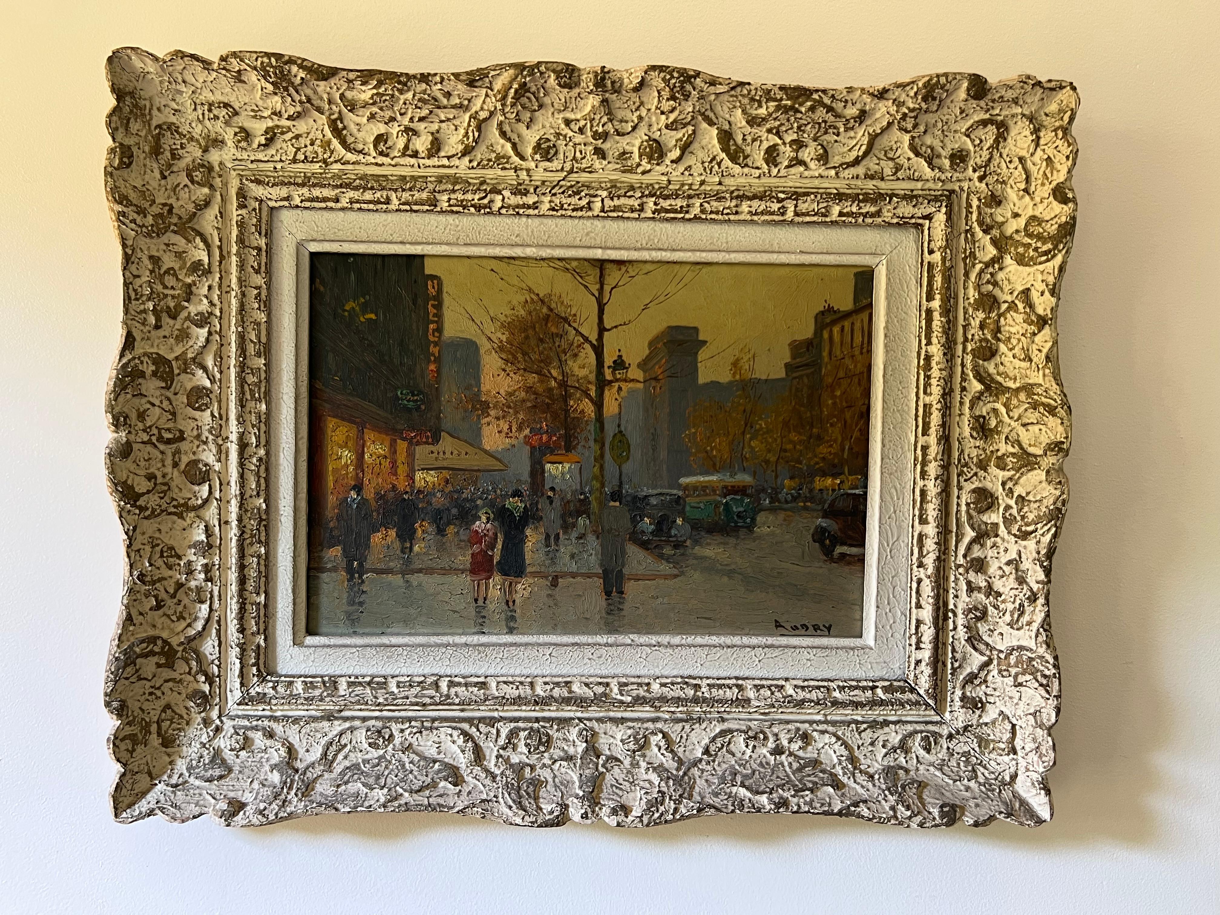 Huile sur toile représentant une vue de Paris dans le cadre de Montparnasse par Audry en vente 3