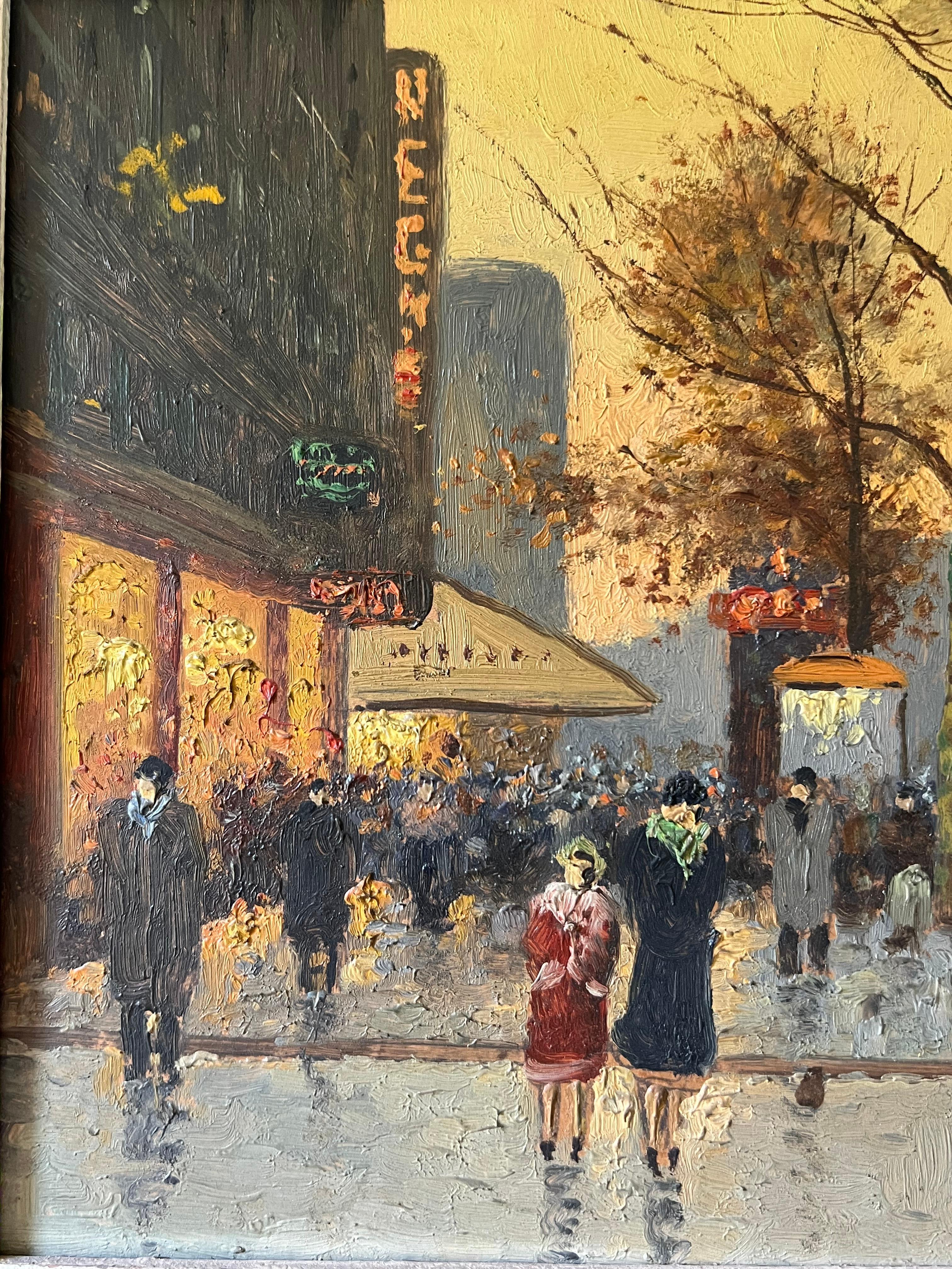 Huilé Huile sur toile représentant une vue de Paris dans le cadre de Montparnasse par Audry en vente