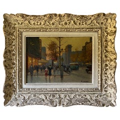 Huile sur toile représentant une vue de Paris dans le cadre de Montparnasse par Audry