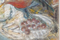 Oil on Canvas, Painting Depicting Birds in a Fruit Tree, 20th Century.