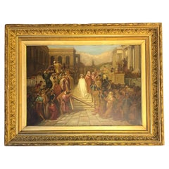 Antique Oil on Canvas Painting Depicts Christ by Eugene Hindle