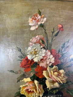 Öl auf Leinwand Gemälde Blumenstillleben, Französische Schule, Paris, Anfang 20.