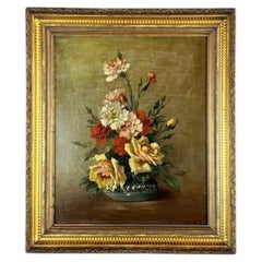 Öl auf Leinwand Gemälde Blumenstillleben, Französische Schule, Paris, Anfang 20.