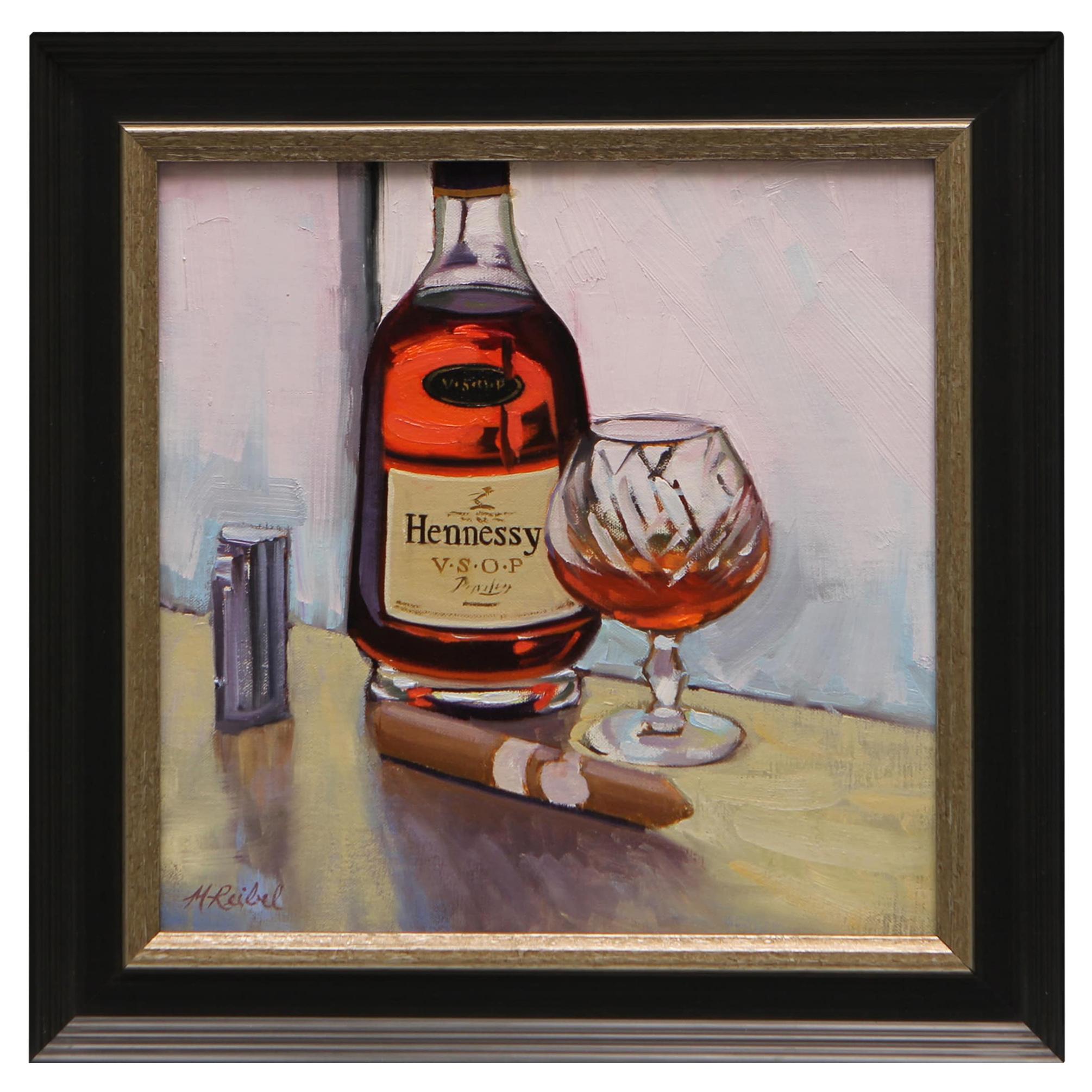 Oil on Canvas Painting "Hennesy & Montecristo White Series", Michael Reibel