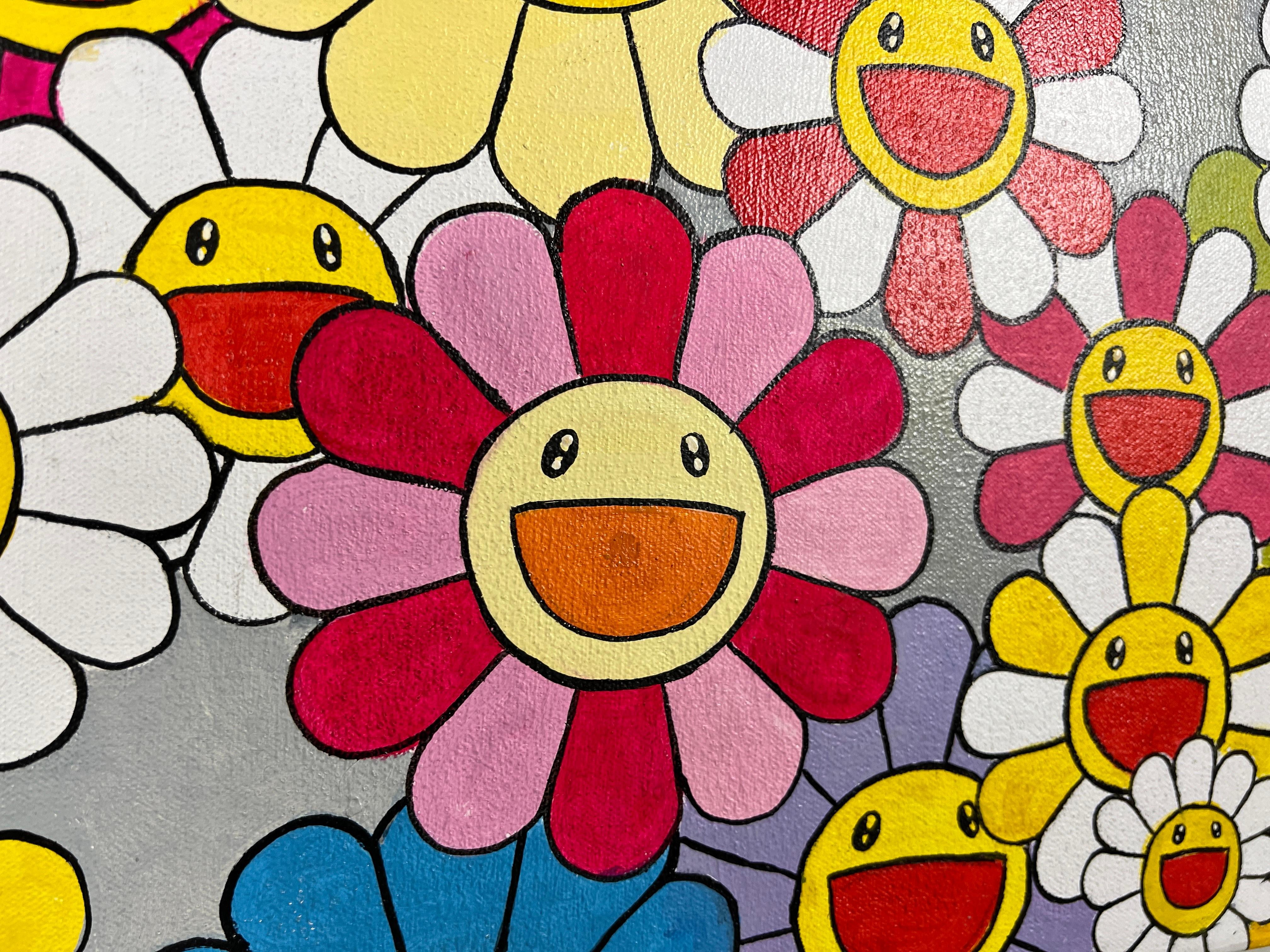 Oil on Canvas Painting in the style of Takashi Murakami For Sale 4