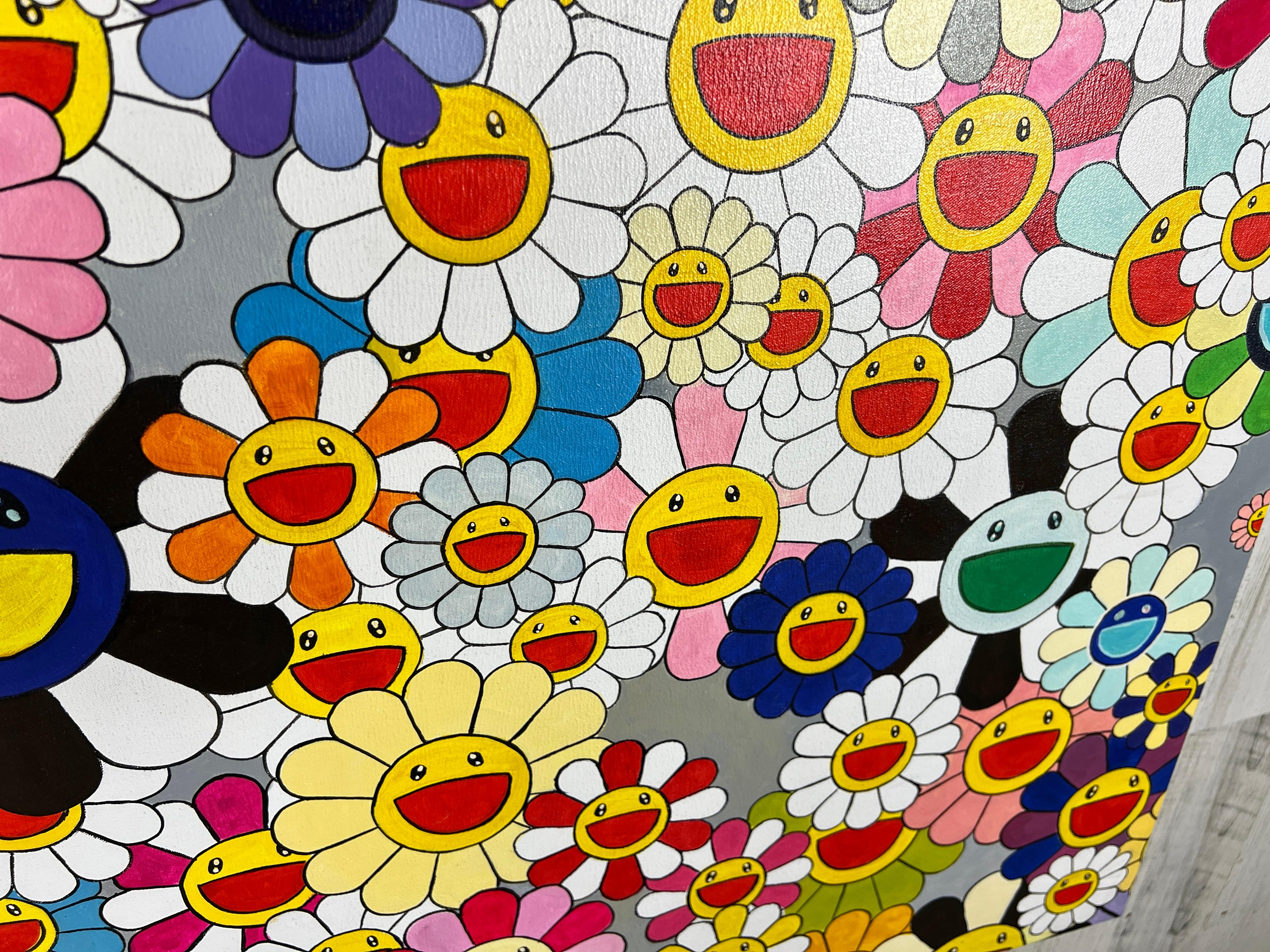 Öl auf Leinwand Gemälde im Stil von Takashi Murakami im Angebot 2