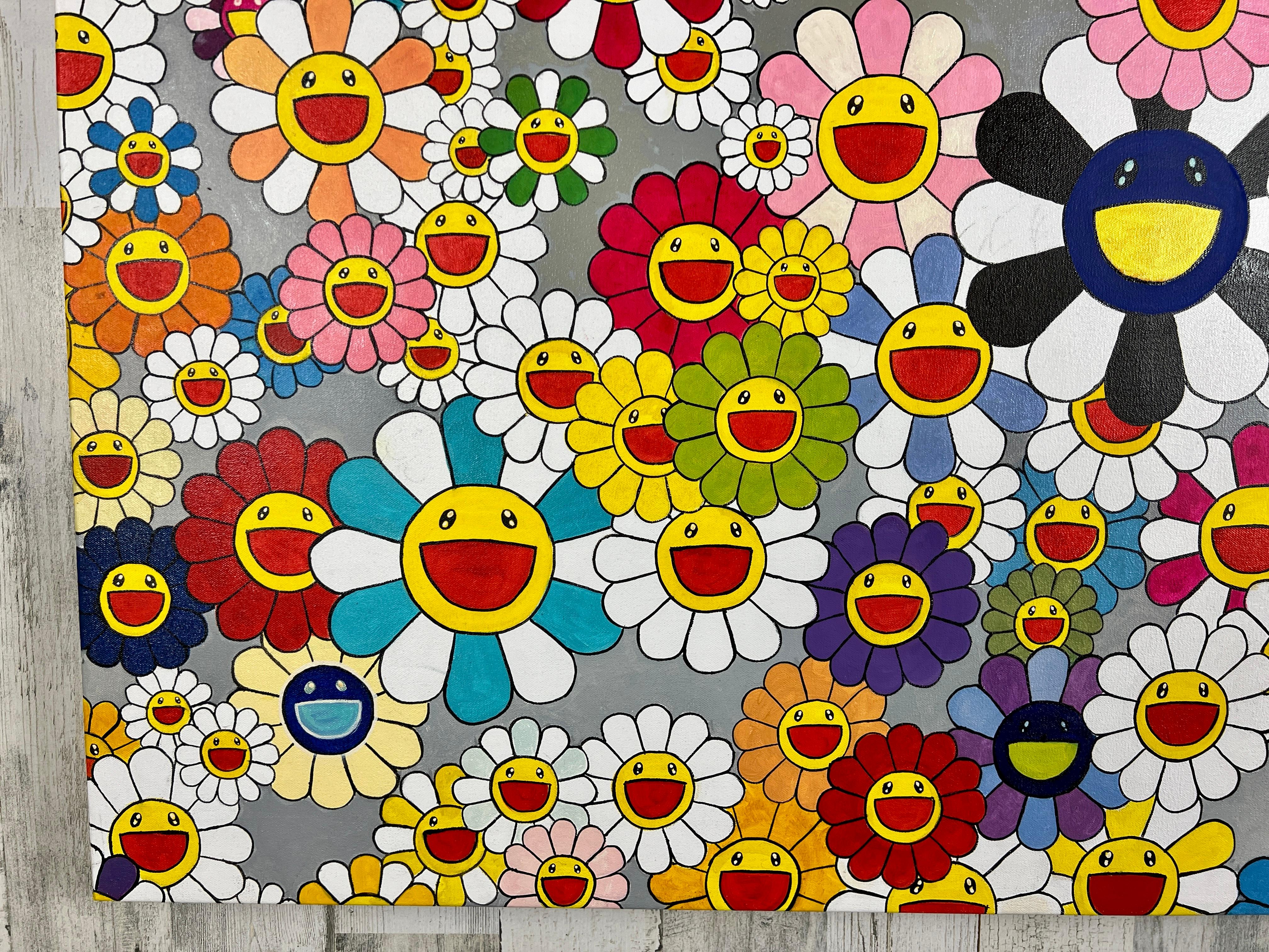 Contemporary Oil on Canvas Painting in the style of Takashi Murakami For Sale