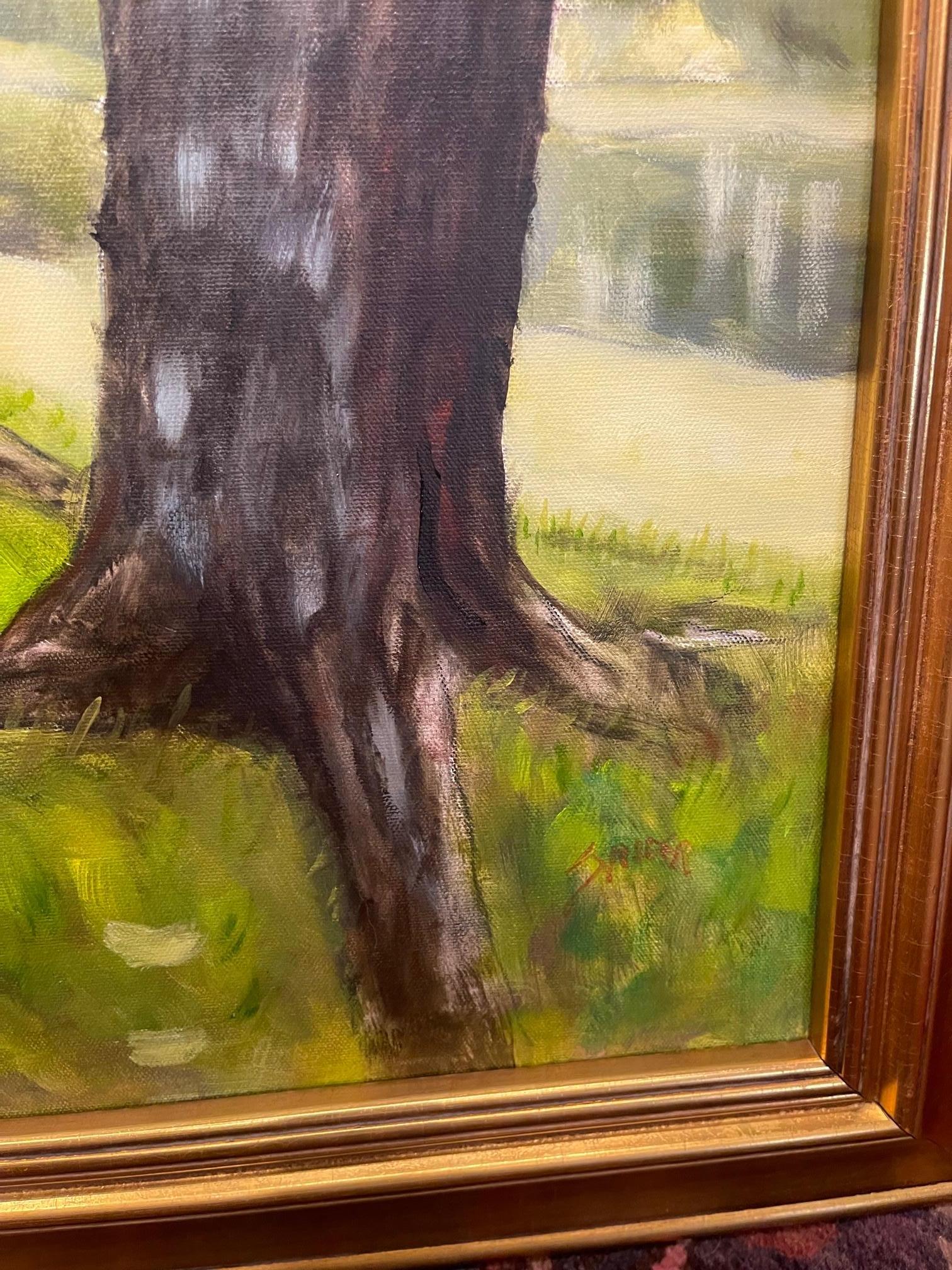 Peinture à l'huile sur toile « Oaks Along the River » de Lawrence Snider Neuf - En vente à Savannah, GA