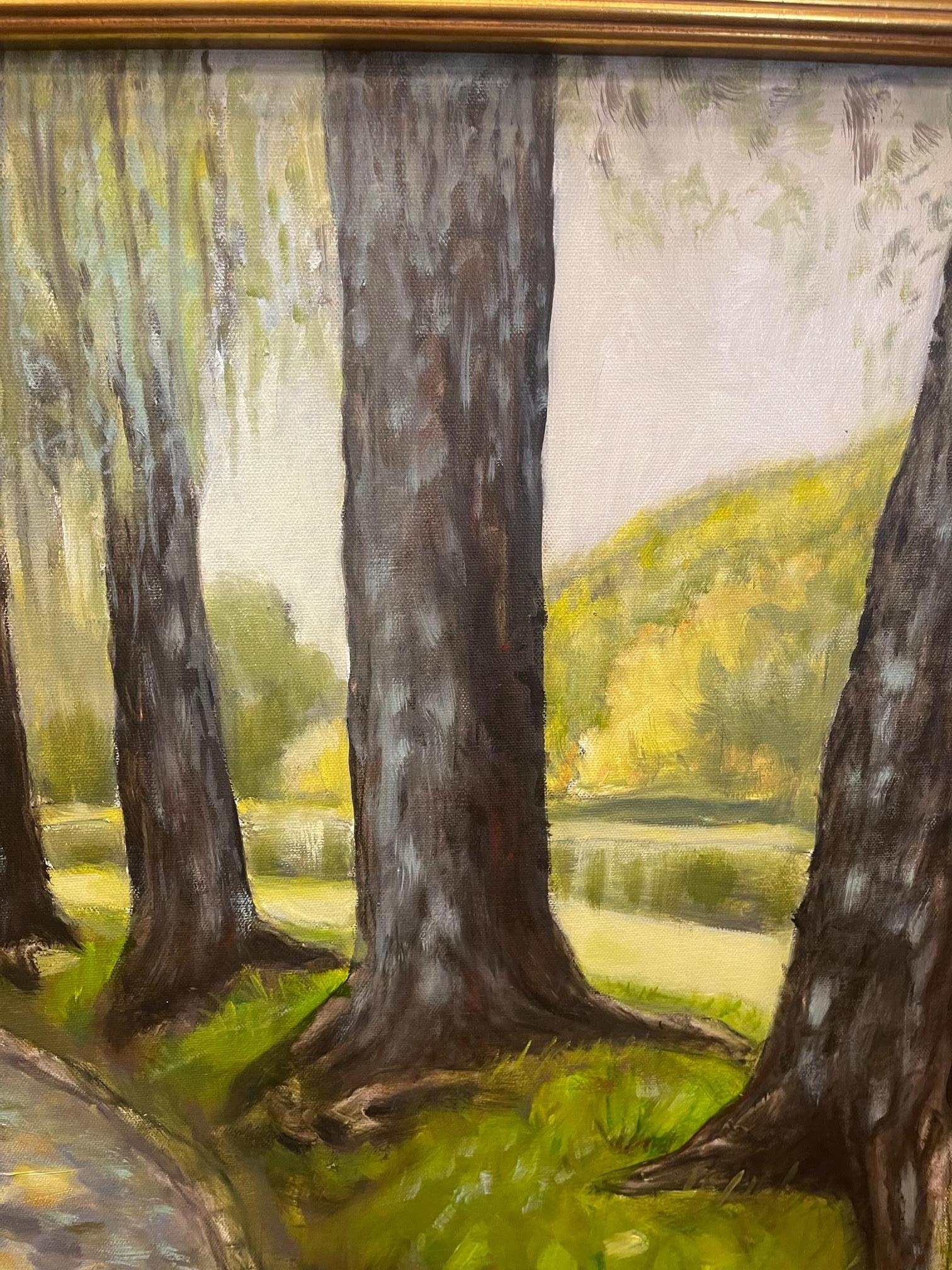 Peinture à l'huile sur toile « Oaks Along the River » de Lawrence Snider en vente 2