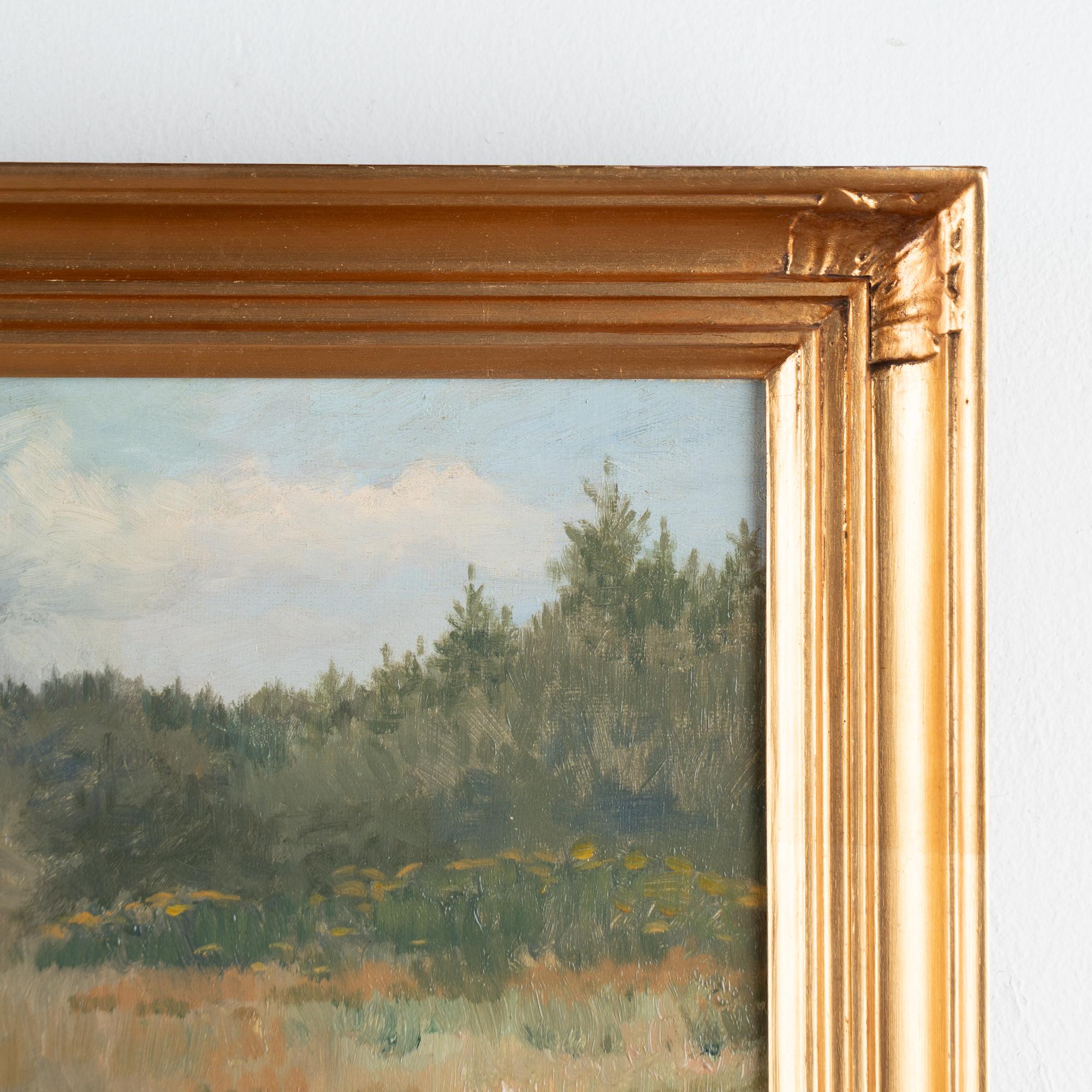 Öl auf Leinwand Gemälde von 2 Pferden und Blattwerk, signiert und datiert Simon Simonsen, 1904 4