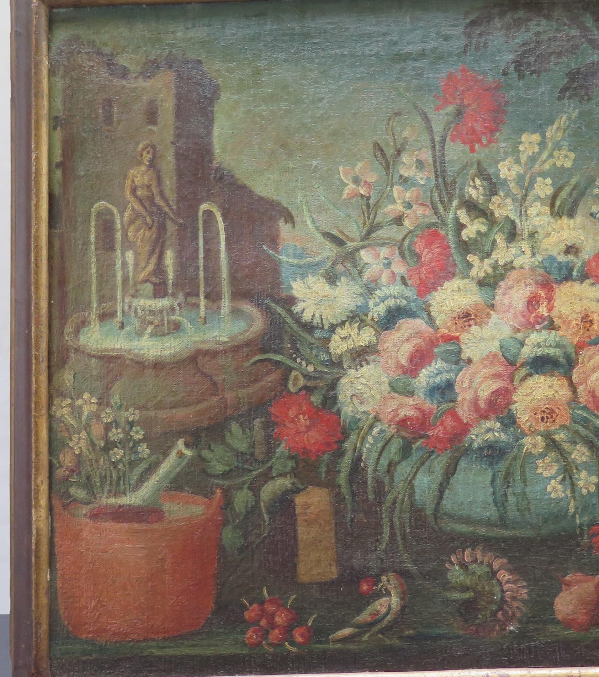 Peinture à l'huile sur toile d'un ensemble floral en vente 3