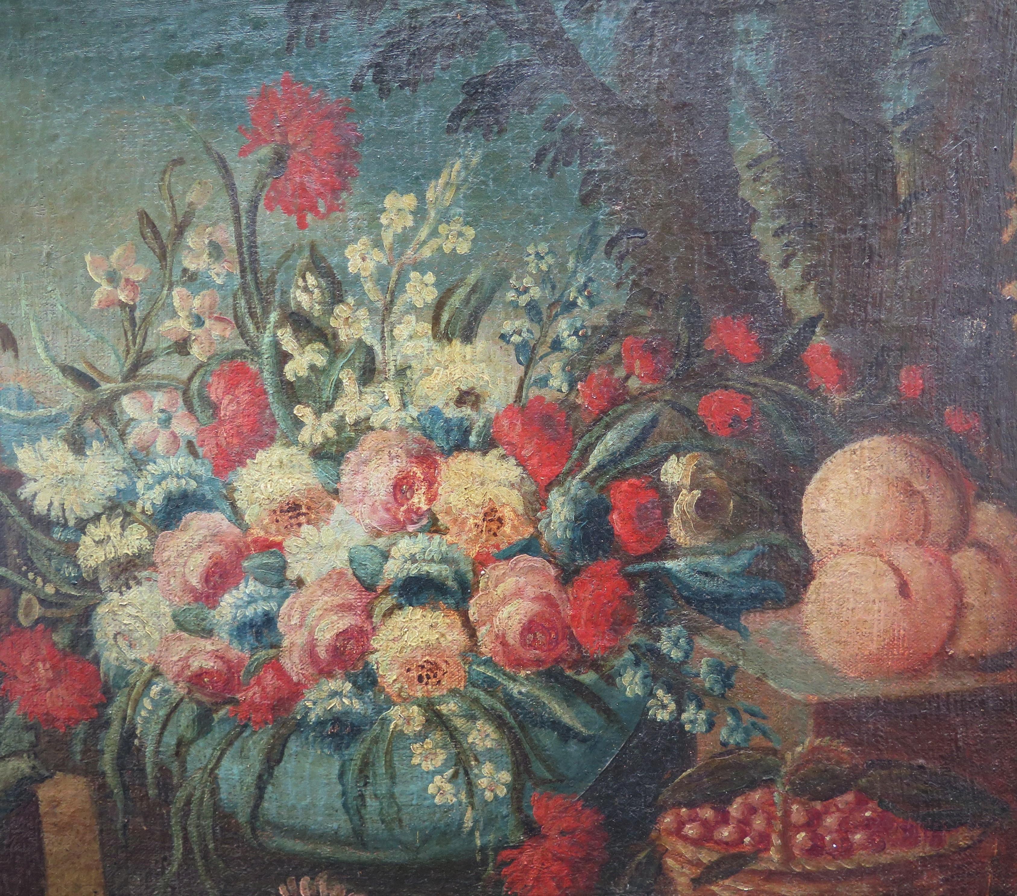 Oil on Canvas Painting of a Floral Arrangement In Good Condition For Sale In Dallas, TX