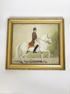 Oil on Canvas Painting of a Horseman, France, Early 20th Century