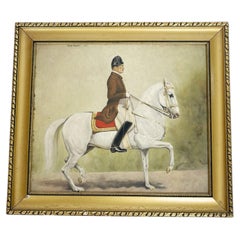 Oil on Canvas Painting of a Horseman, France, Early 20th Century