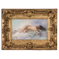 Oil on Canvas Painting of a Reclining Nude by Paul François Quinsac '1858-1929'