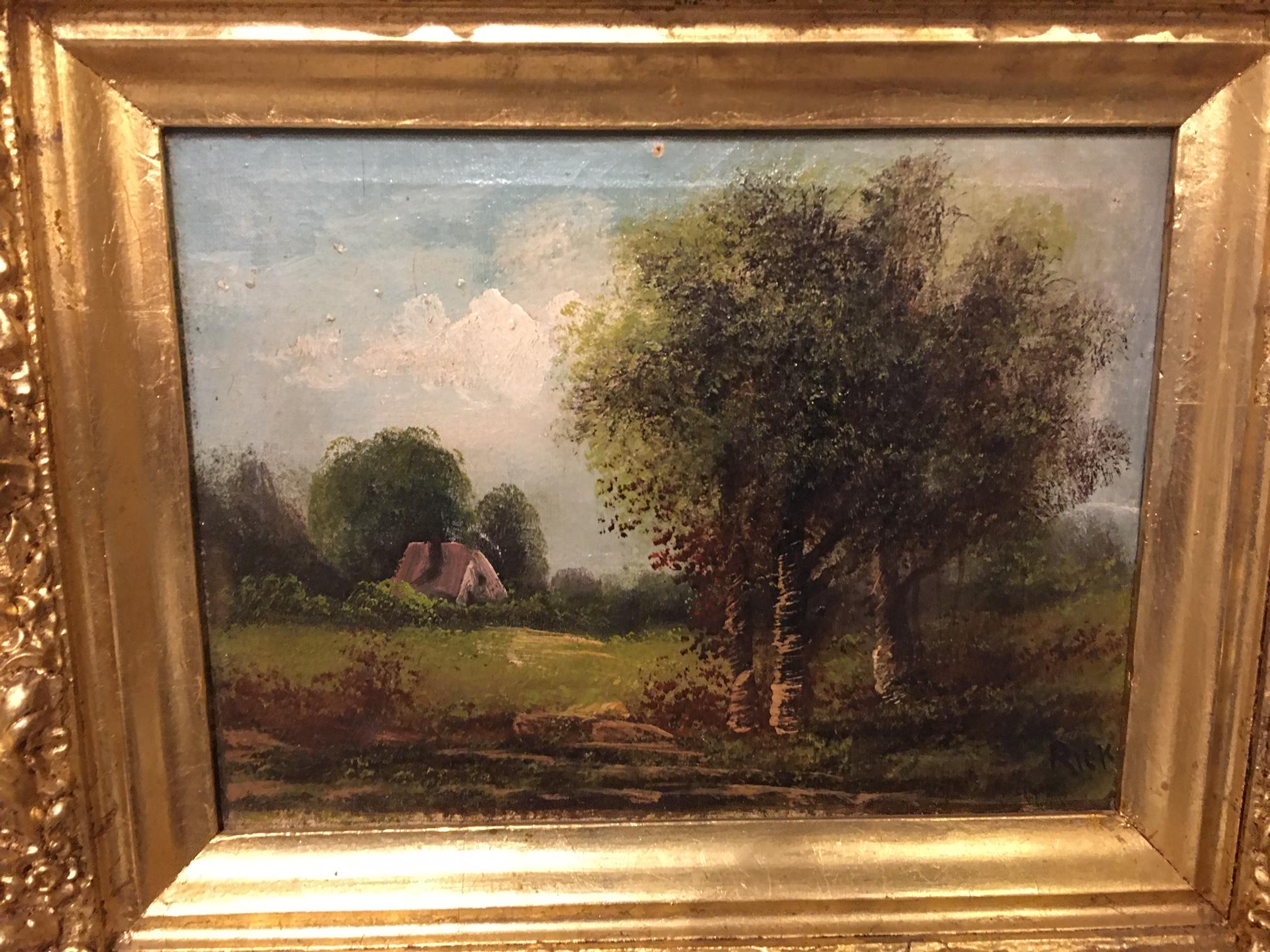Oil on Canvas Painting of a Summer Landscape, Late 19th Century 1